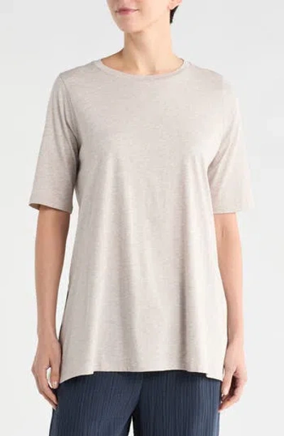Eileen Fisher Organic Cotton Tunic T-shirt In Neutral