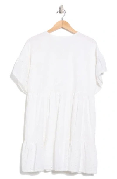 Maisie Embroidered Eyelet Short Sleeve Cotton Minidress