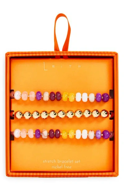 Leith Set Of 3 Beaded Stretch Bracelets