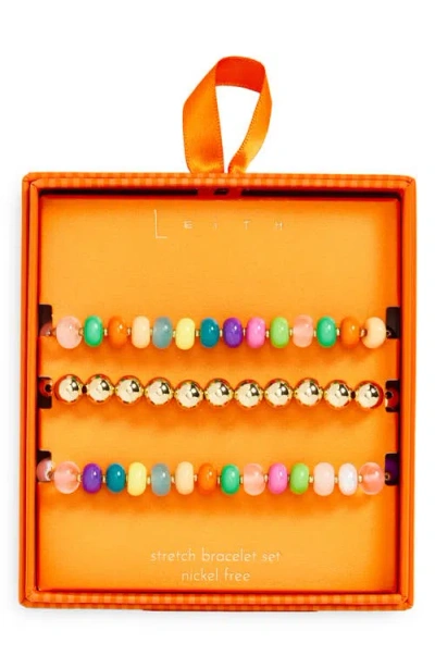 Leith Set Of 3 Beaded Stretch Bracelets