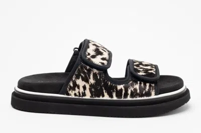 Hogan Double-strap Flat Sandals In Black