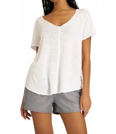Project Social T Wearever V-neck Short Sleeve Top In White In White