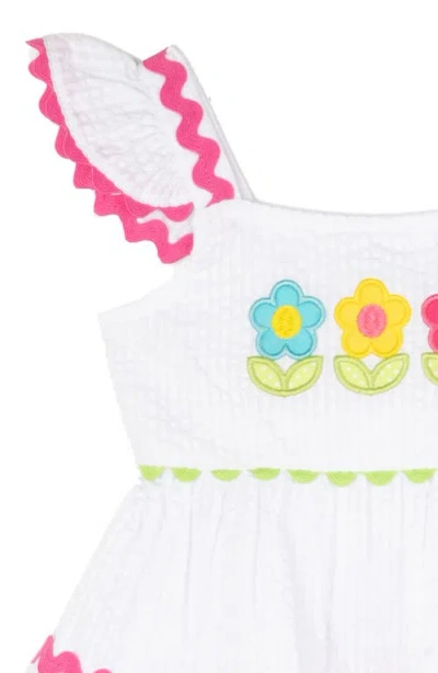 Rare Editions Flutter Sleeve Seersucker Dress & Bloomers Set In Multi