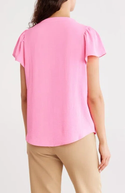 Dkny V-neck Button-up Top