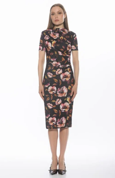 Alexia Admor Santal Draped Sheath Dress In Multi