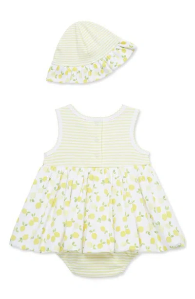 Little Me Lemons Skirted Bodysuit & Hat Set In Yellow