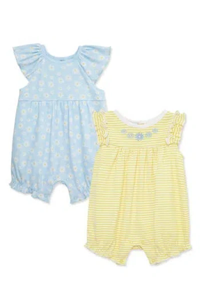 Little Me Baby Girls Daisies Rompers, Pack Of 2 In Yellow