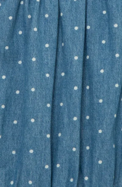 Little Me Baby Girls 2-pc. Chambray Dot Romper & Headband Set In Blue