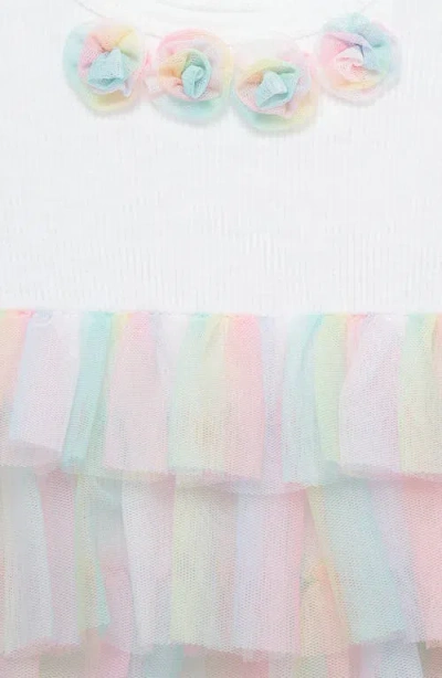 Little Me Rainbow Skirted Bodysuit & Headband Set In White