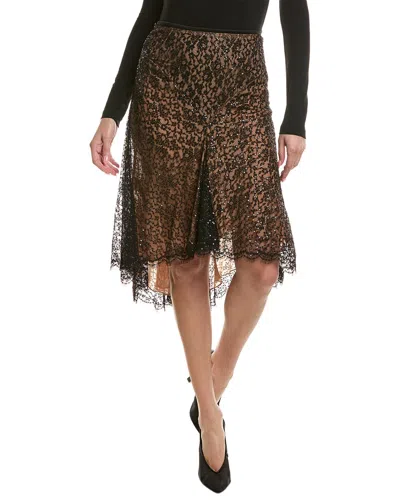 Michael Kors Collection Silk-blend Lace Dance Skirt In Animal Print