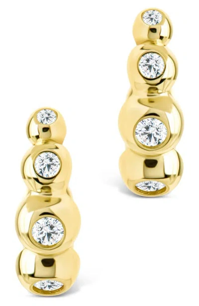 Sterling Forever Maison Cubic Zirconia Bubble Micro Hoop Earrings