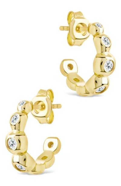 Sterling Forever Maison Cubic Zirconia Bubble Micro Hoop Earrings
