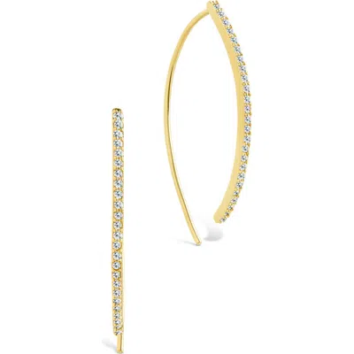 Sterling Forever Vanessa Delicate Pavé Cubic Zirconia Threader Earrings