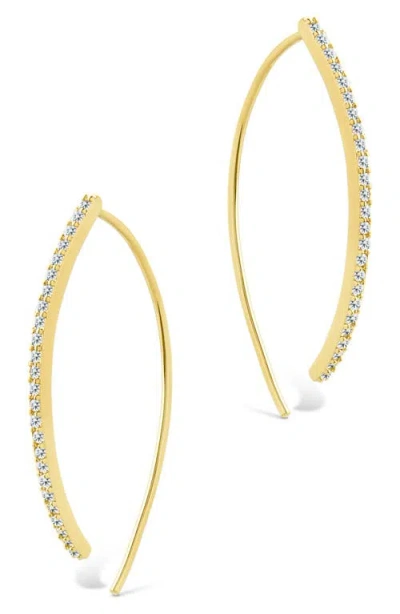 Sterling Forever Vanessa Delicate Pavé Cubic Zirconia Threader Earrings