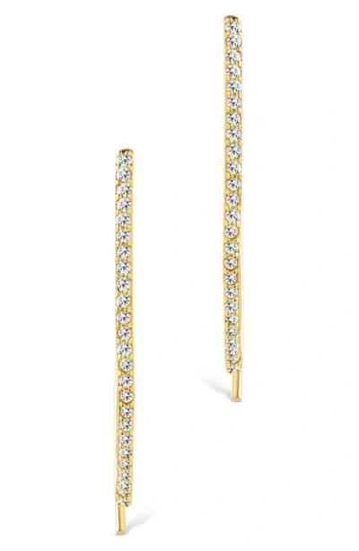 Sterling Forever Vanessa Delicate Pavé Cubic Zirconia Threader Earrings