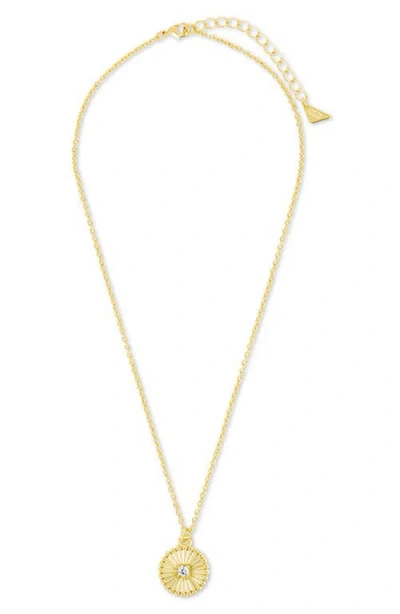 Sterling Forever Candiace Coin Cz Pendant Necklace