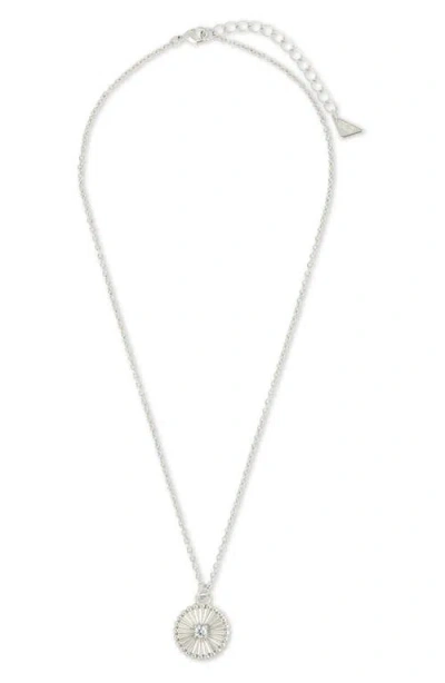 Sterling Forever Candiace Coin Cz Pendant Necklace