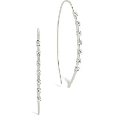 Sterling Forever Annalise Cubic Zirconia Studded Threader Earrings