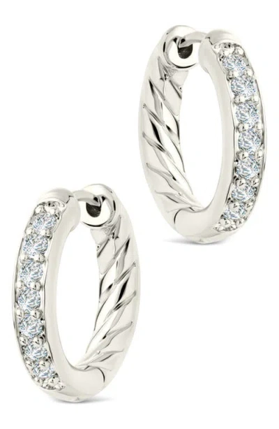 Sterling Forever Dylan Cubic Zirconia Micro Hoop Earrings