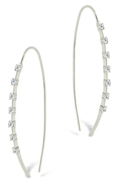 Sterling Forever Annalise Cubic Zirconia Studded Threader Earrings