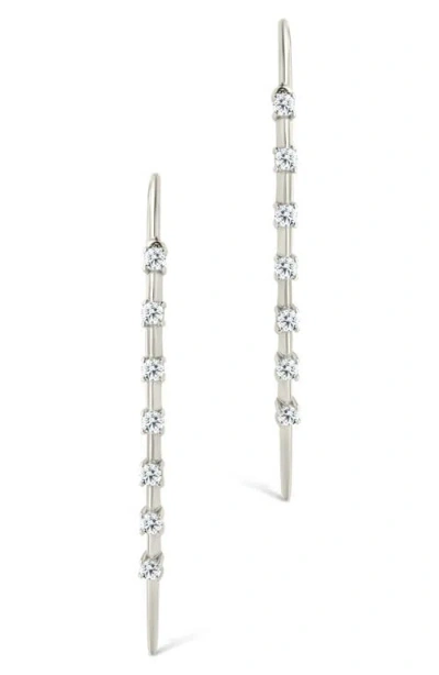 Sterling Forever Annalise Cubic Zirconia Studded Threader Earrings