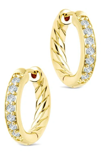 Sterling Forever Dylan Cubic Zirconia Micro Hoop Earrings