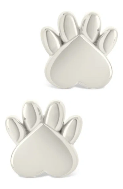 Sterling Forever Paw Print Stud Earrings
