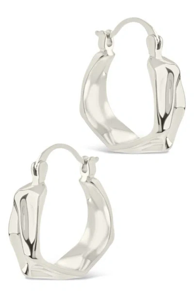 Sterling Forever Hampton Molten Micro Hoop Earrings