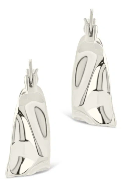 Sterling Forever Hampton Molten Micro Hoop Earrings