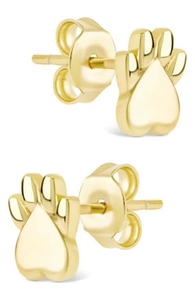 Sterling Forever Paw Print Stud Earrings