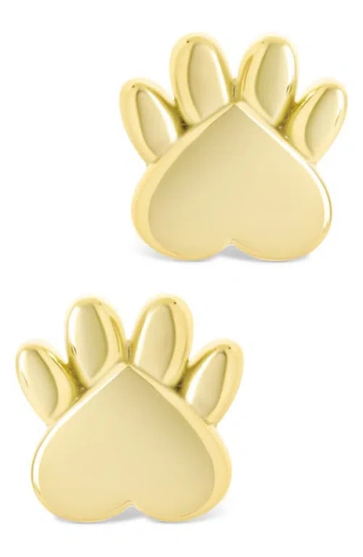 Sterling Forever Paw Print Stud Earrings