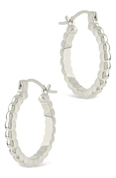 Sterling Forever Reggie Thin Bubble Hoop Earrings