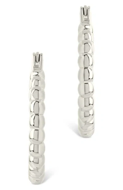 Sterling Forever Reggie Thin Bubble Hoop Earrings