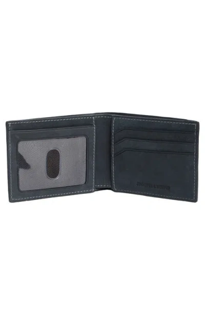 Johnston & Murphy Oil Tanned Leather Perforated Billfold Wallet