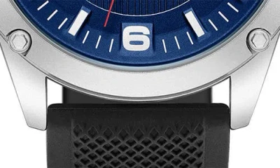 Kenneth Cole Reaction Three Hand Quartz Silicone Strap Watch, 47mm