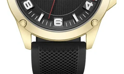 Kenneth Cole Reaction Three Hand Quartz Silicone Strap Watch, 47mm