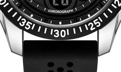 Kenneth Cole Reaction Digital Display Silicone Strap Watch, 45.2mm