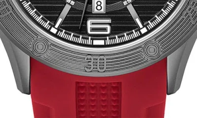 Kenneth Cole Reaction Three Hand Quartz Silicone Strap Watch, 43mm