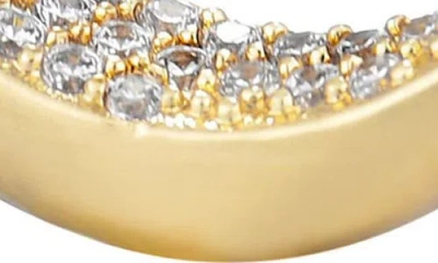 Adornia Pavé Crystal Lined Crescent Hoop Earrings