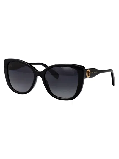Marc Jacobs Black Acetate Sunglasses In Black