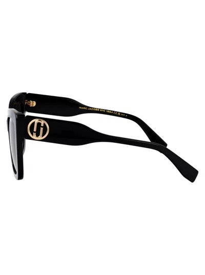 Marc Jacobs Black Acetate Sunglasses In Black