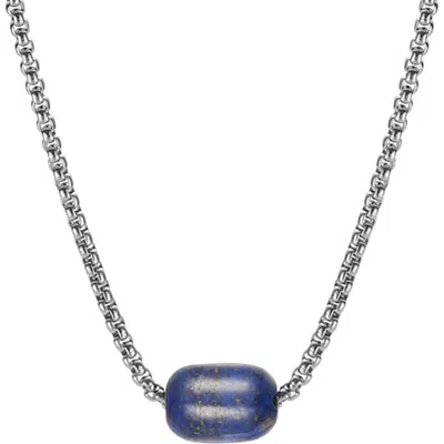 Van Heusen Stainless Steel Semiprecious Stone Bead Pendant Necklace