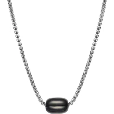 Van Heusen Stainless Steel Semiprecious Stone Bead Pendant Necklace