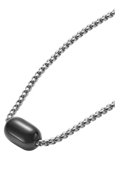 Van Heusen Stainless Steel Semiprecious Stone Bead Pendant Necklace