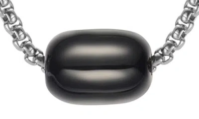 Van Heusen Stainless Steel Semiprecious Stone Bead Pendant Necklace