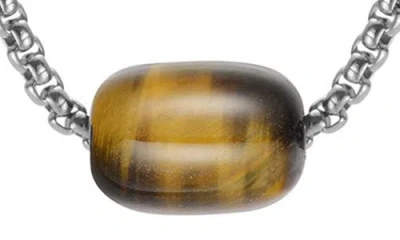 Van Heusen Stainless Steel Semiprecious Stone Bead Pendant Necklace