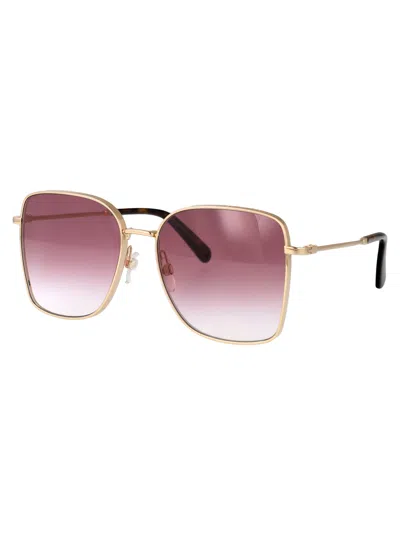 Marc Jacobs Gold Violet Metal Sunglasses In Pink