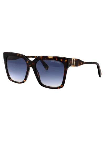 Marc Jacobs Havana Acetate Sunglasses In Blue