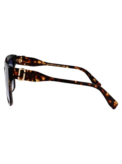 Marc Jacobs Havana Acetate Sunglasses In Blue