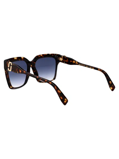 Marc Jacobs Havana Acetate Sunglasses In Blue
